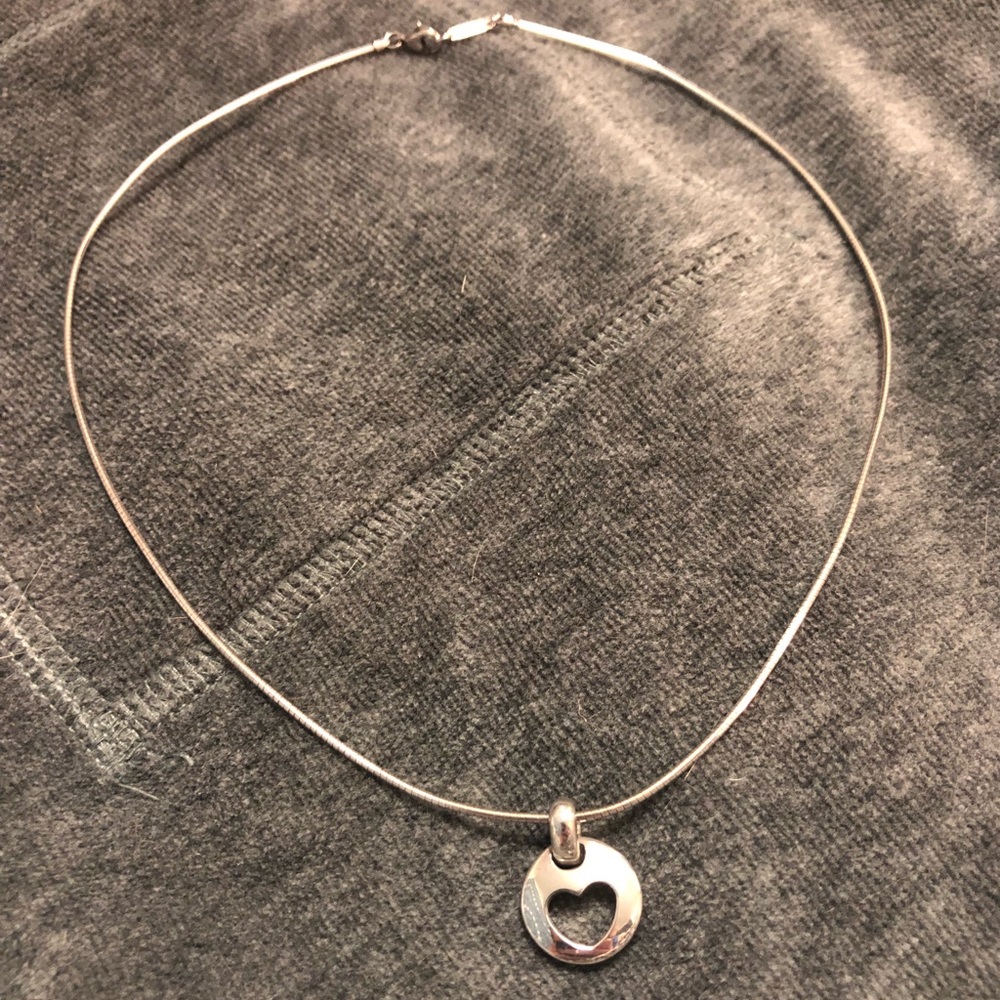 Authentic Tiffany & Co heart stencil necklace